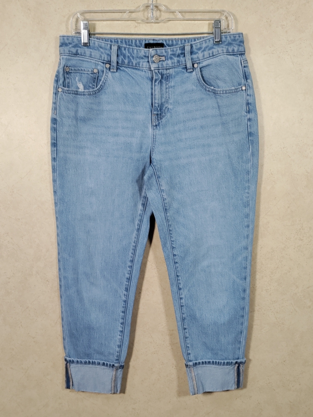 J192 Talbots Selena Wash Everyday Relaxed Cuffed Cropped Jeans 4P